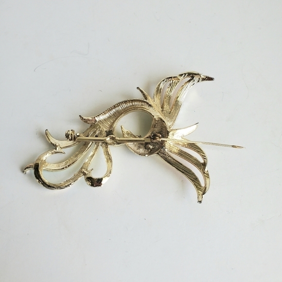 Vintage Large Bird Brooch Exotic Bird of Paradise Iridescent Figural Pin - Picture 3 of 6